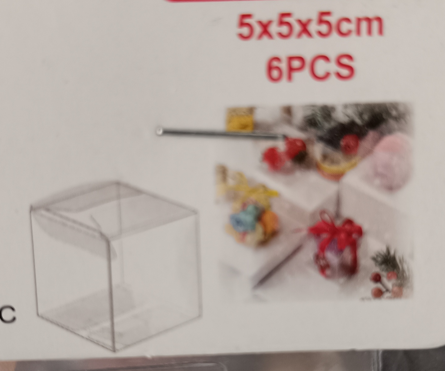 Caja de acetato de 5x5x5